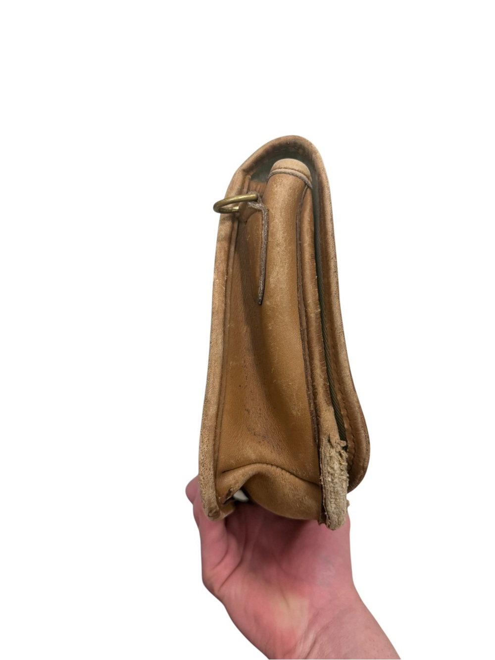 RARE Vintage Coach 70s Convertible Clutch Twill NYC Creed Leather Trim Used - Picture 7 of 16